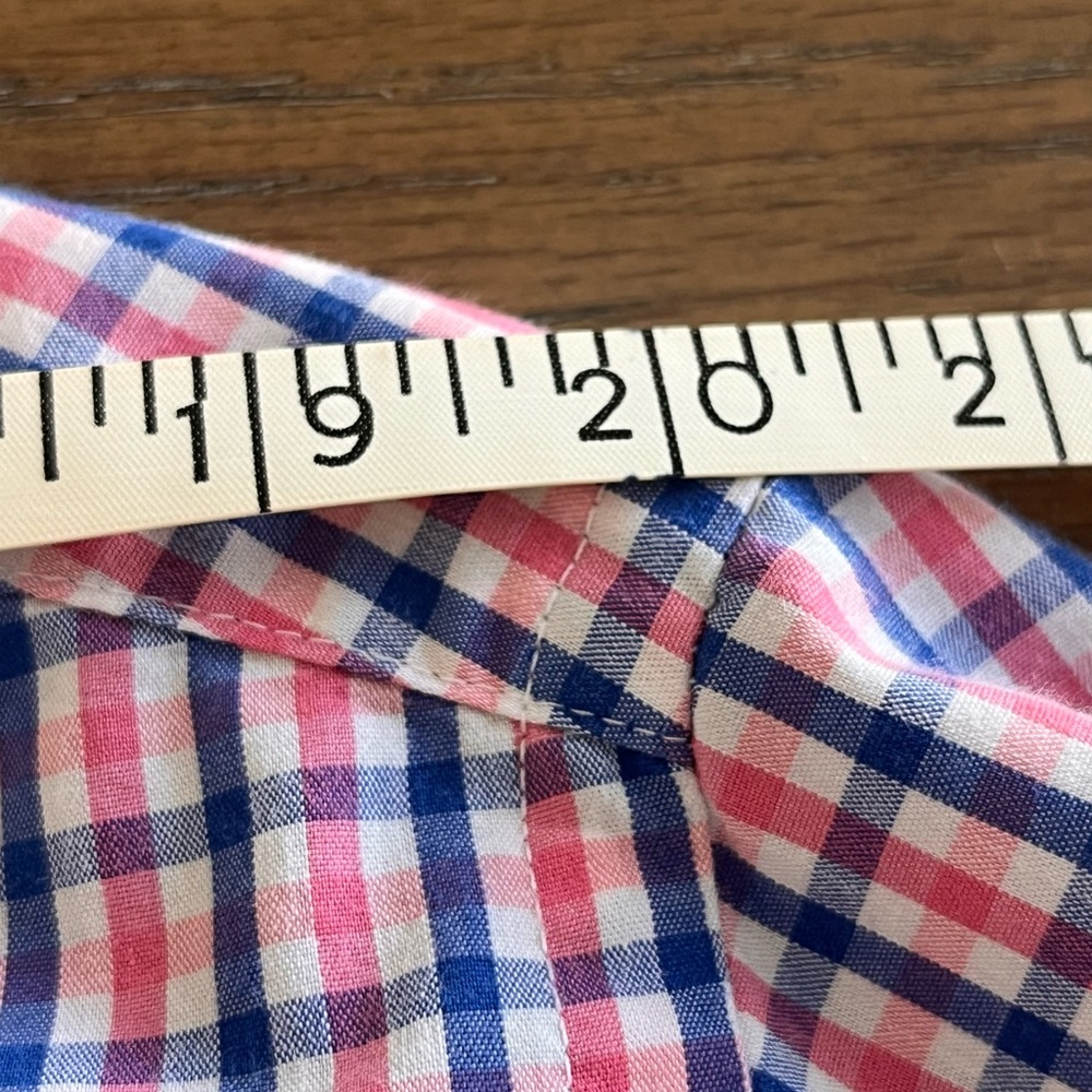 Mason James Pink and Blue Check Stretch Button-Down Shirt Size XL - Picture 9 of 12